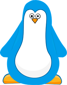 Blue cartoon penguin