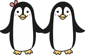 Cute penguin couple