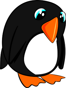 Blue-eyed cartoon penguin