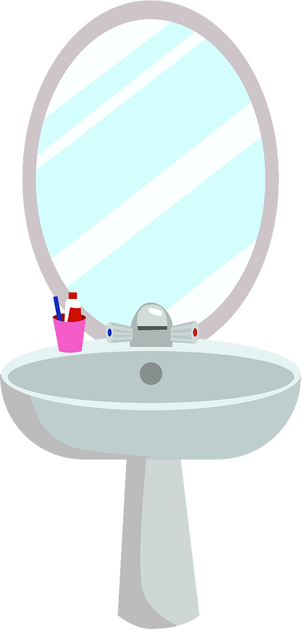 Washbasin with a mirror
