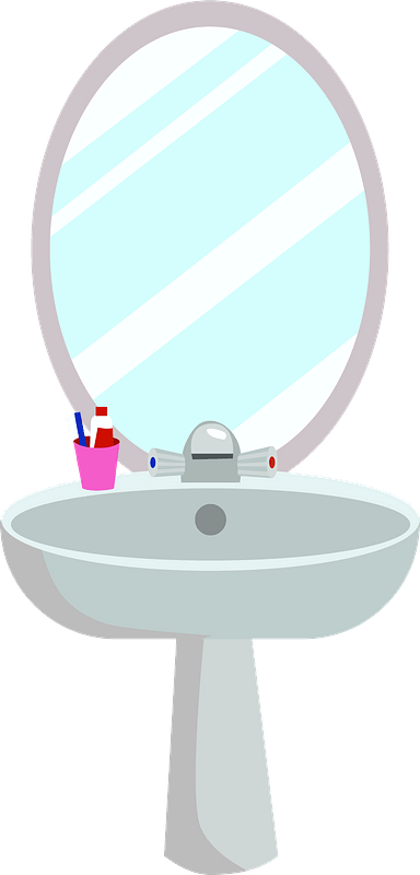 Washbasin with a mirror