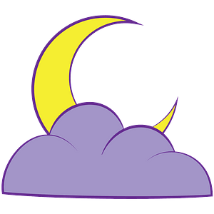 Crescent moon and cloud