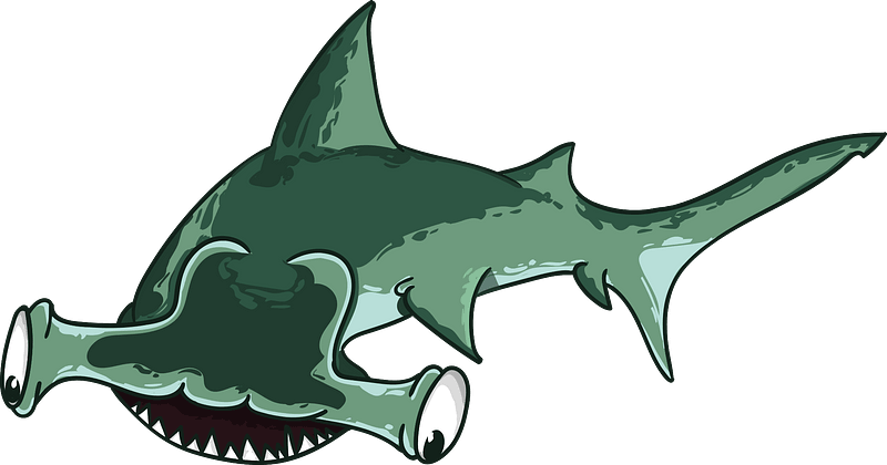 Cartoon hammerhead shark