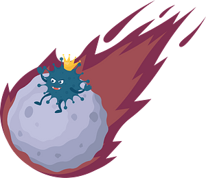 Coronavirus riding on meteorite