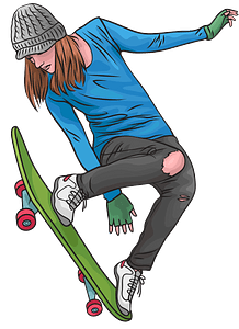 Mädchen Skateboarding