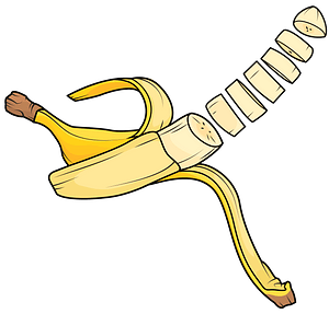 Banana sliced into pieces