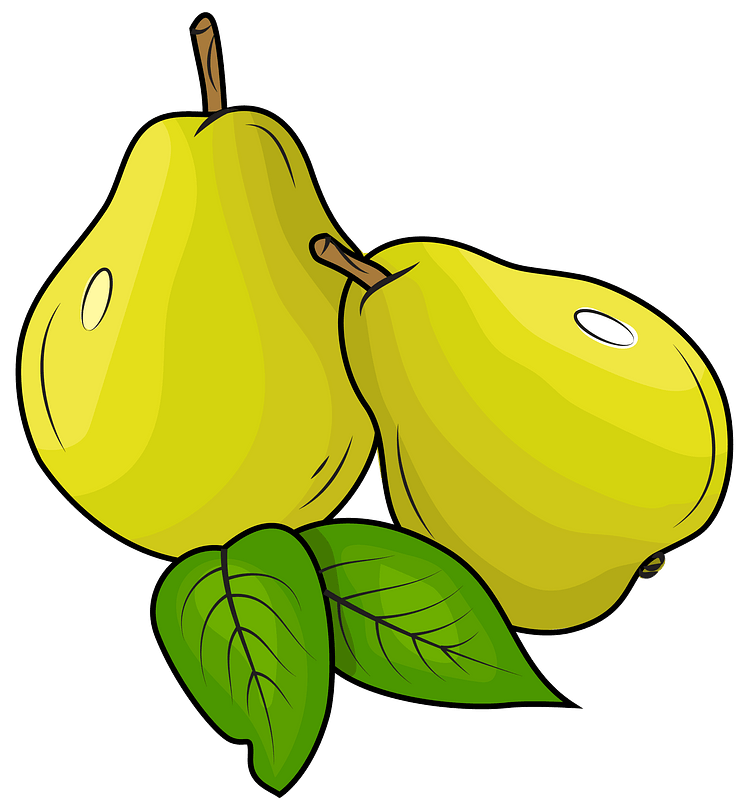 Pears with Leaves - Free vector clipart images on creazilla.com