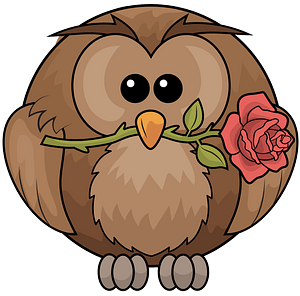 Owl with rose