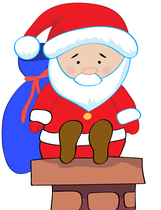 Santa Claus on a chimney