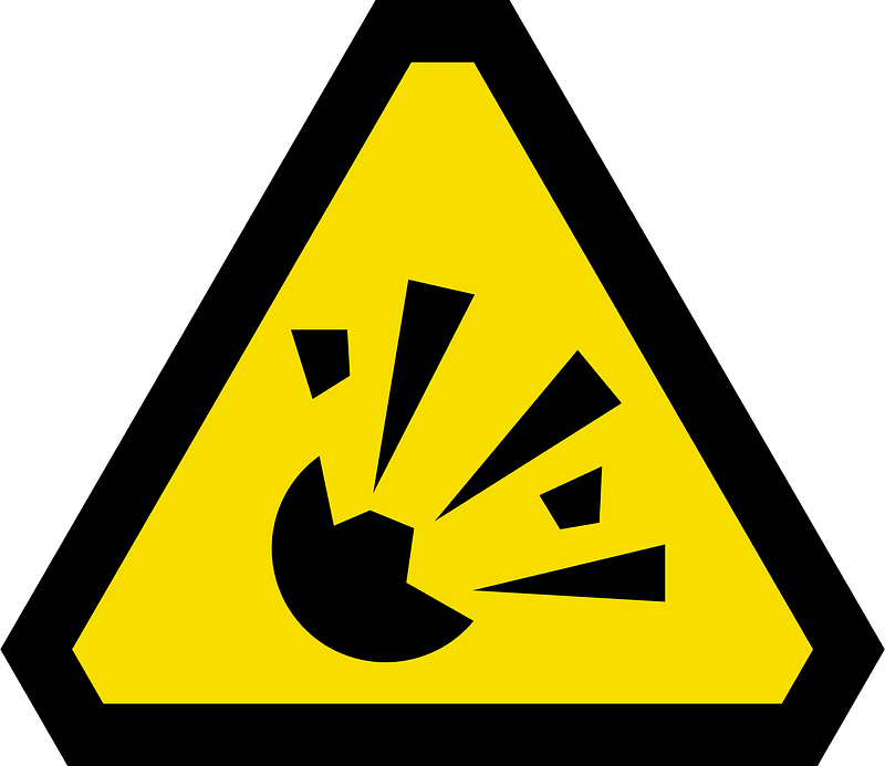 Explosion risk warning sign