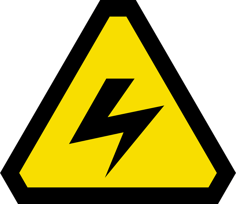 High voltage warning sign
