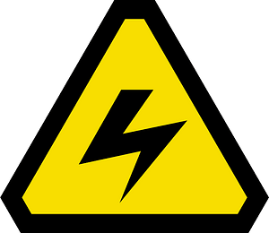 High voltage warning sign