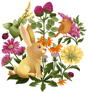 Bunny in flowers