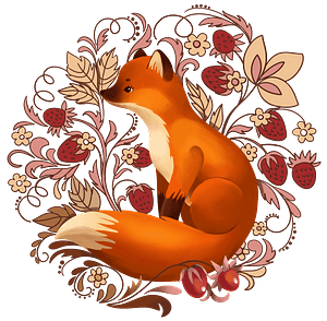 Fox and strawberry