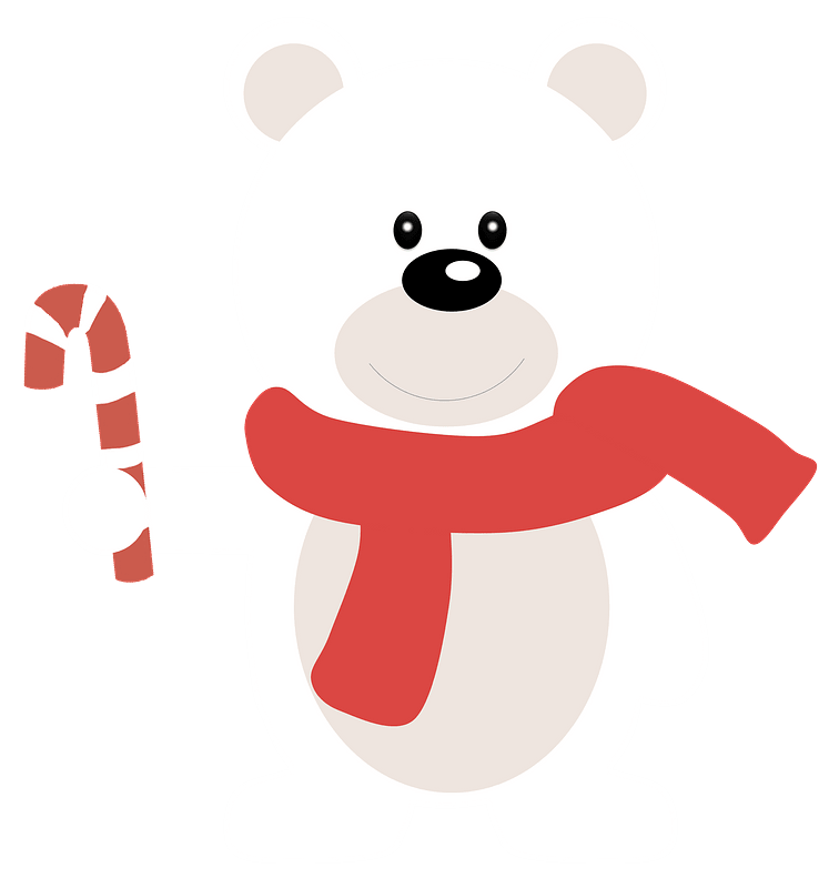Christmas polar bear