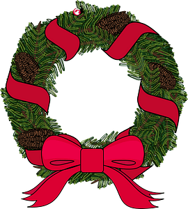 Christmas pine wreath