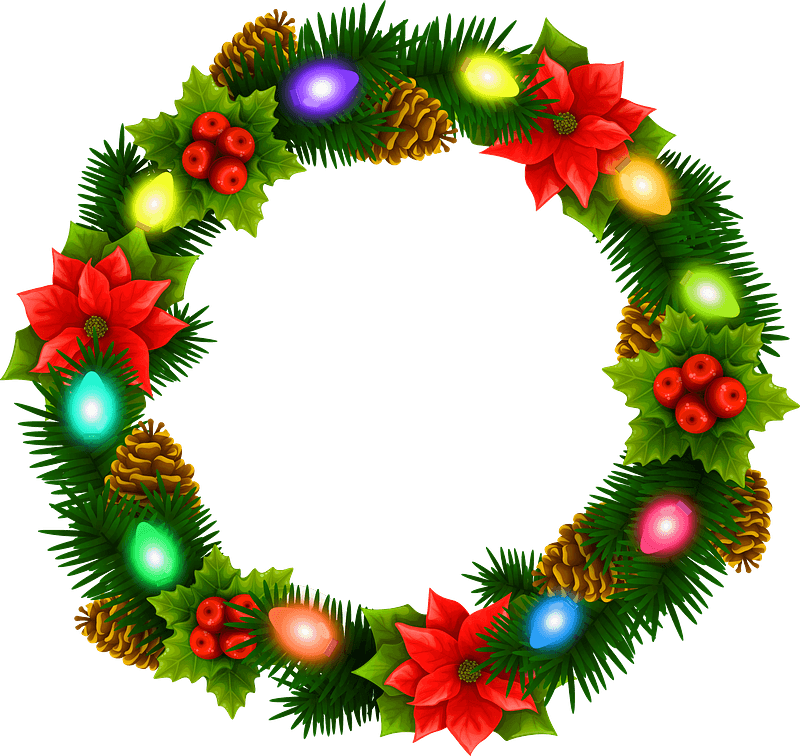 Christmas wreath with lights