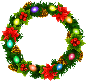 Christmas wreath with lights