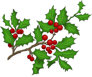 Holly branch with berries