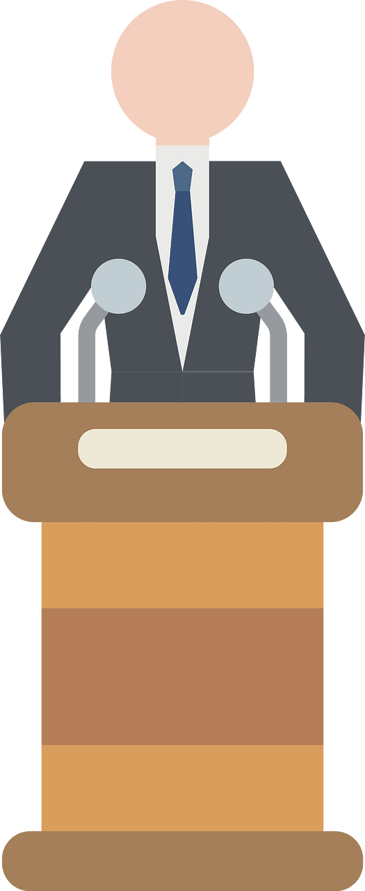 Speaker at podium