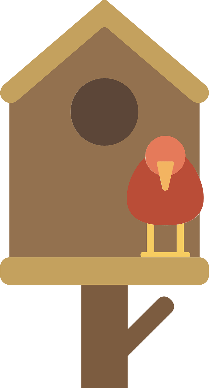 Birdhouse with birds