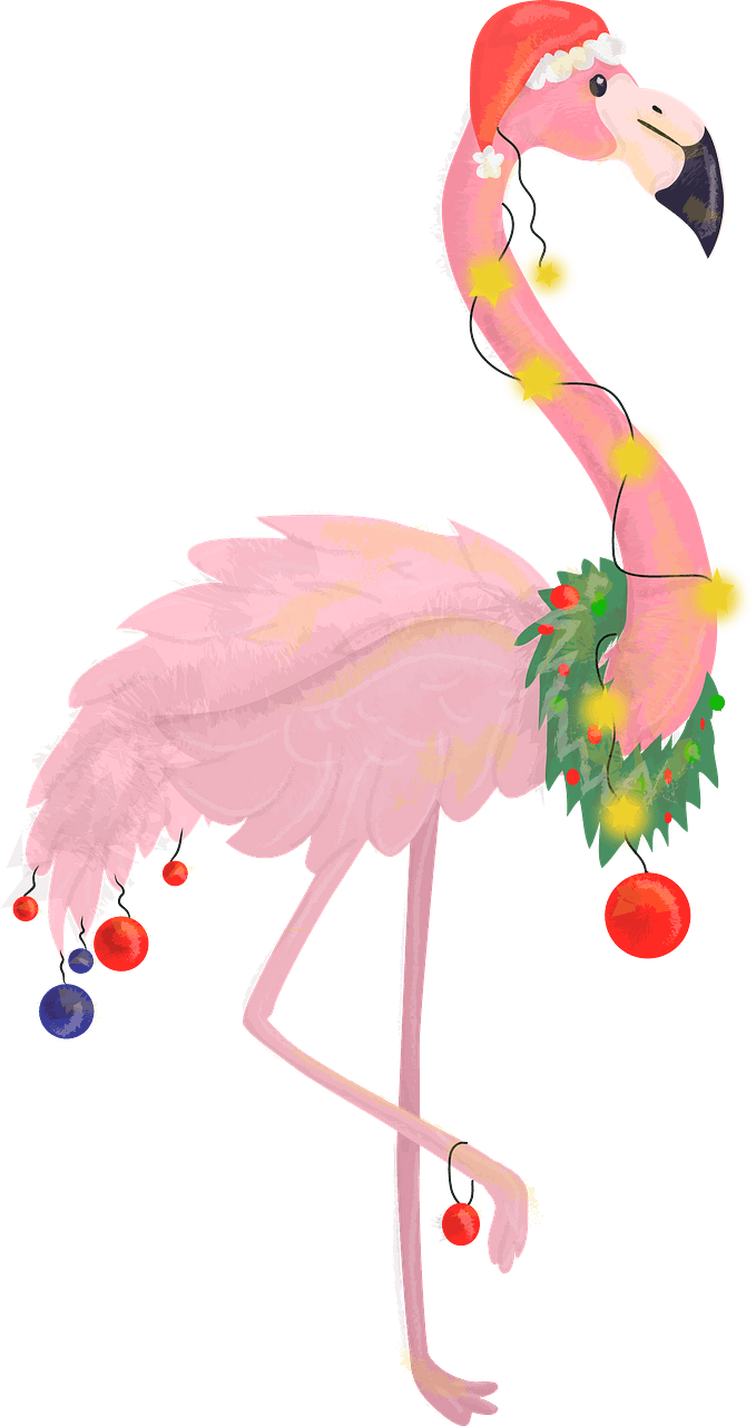 Christmas flamingo