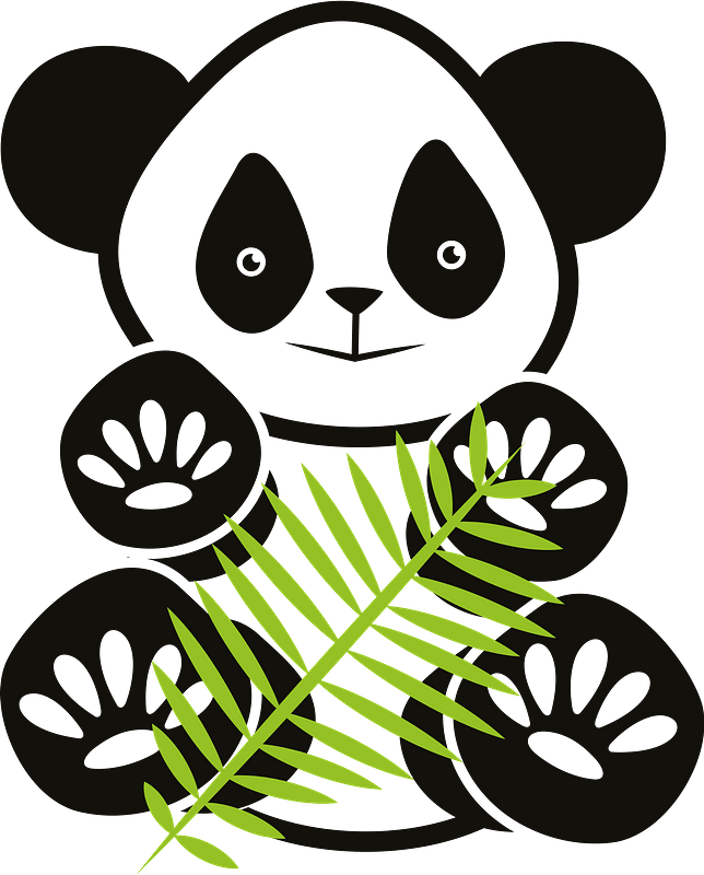 Panda with bamboo