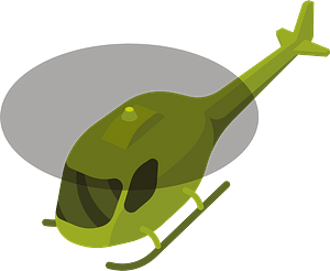 Helicopter in air