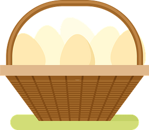 Basket with eggs