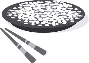 Rice and chopsticks