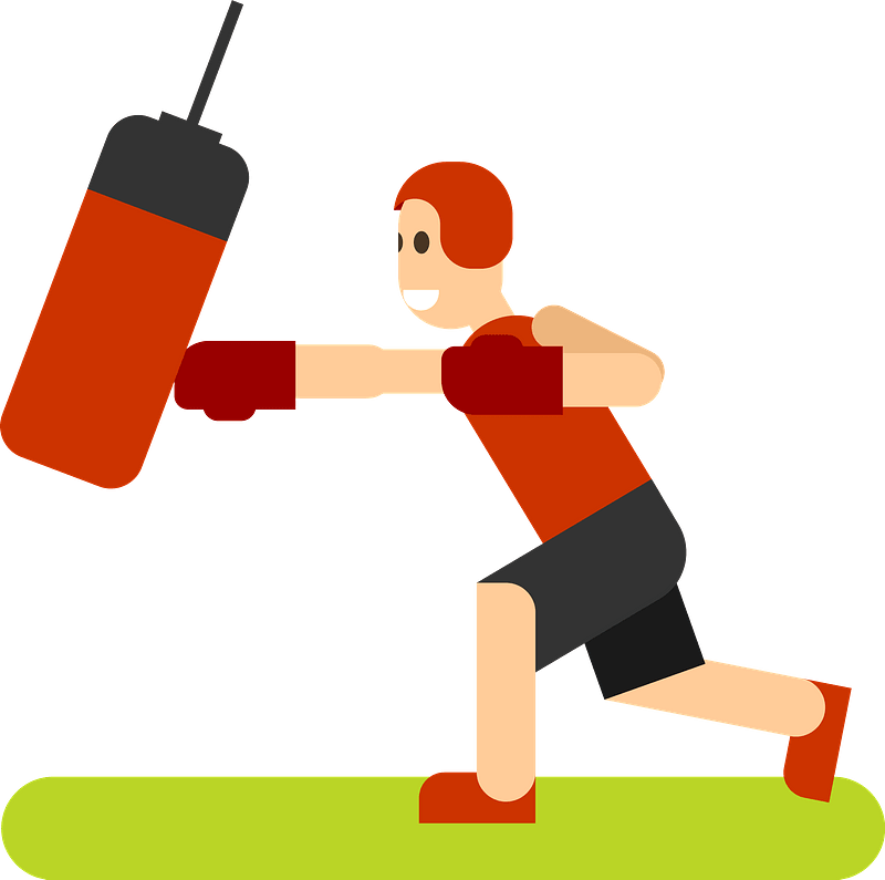 Boxer punching sack