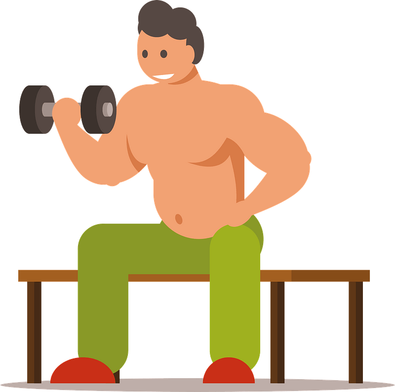 Athlete pumping iron