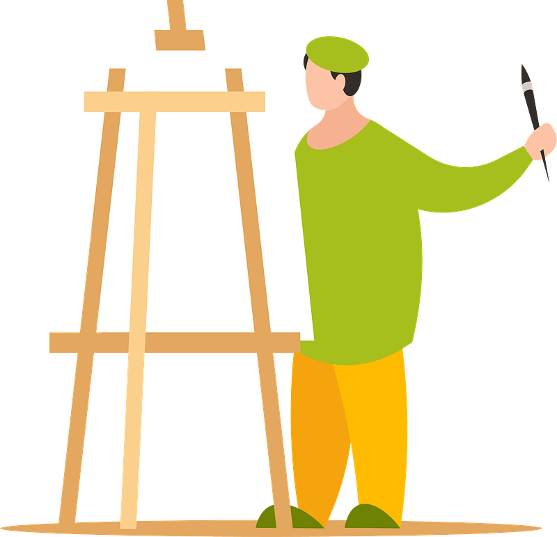 Artist paints picture