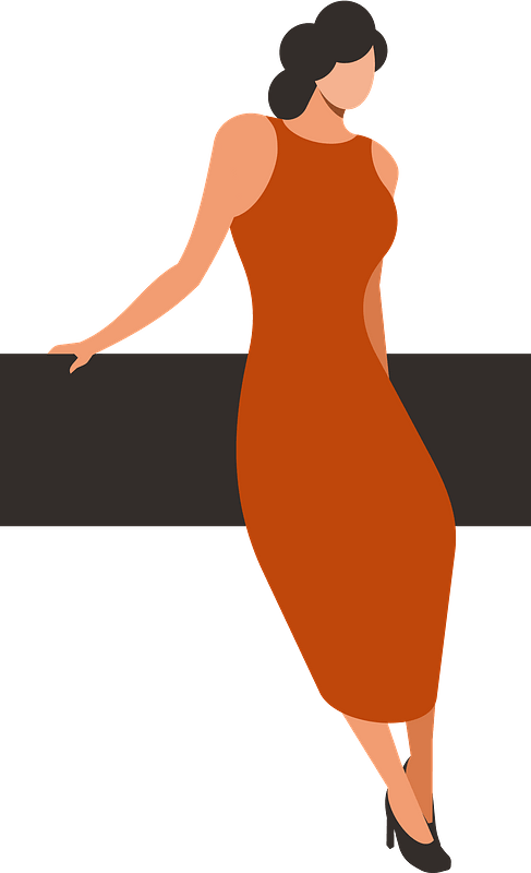 Lady in red dress