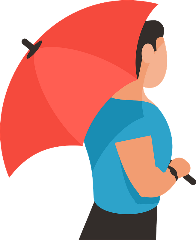 Man with umbrella