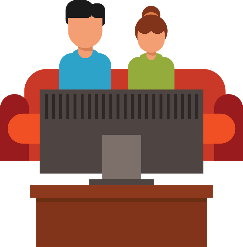Man and woman watching tv