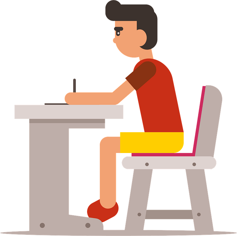 Schoolboy in classroom