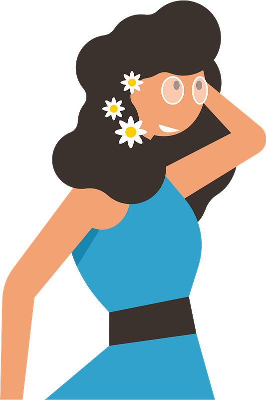 Woman with daisies