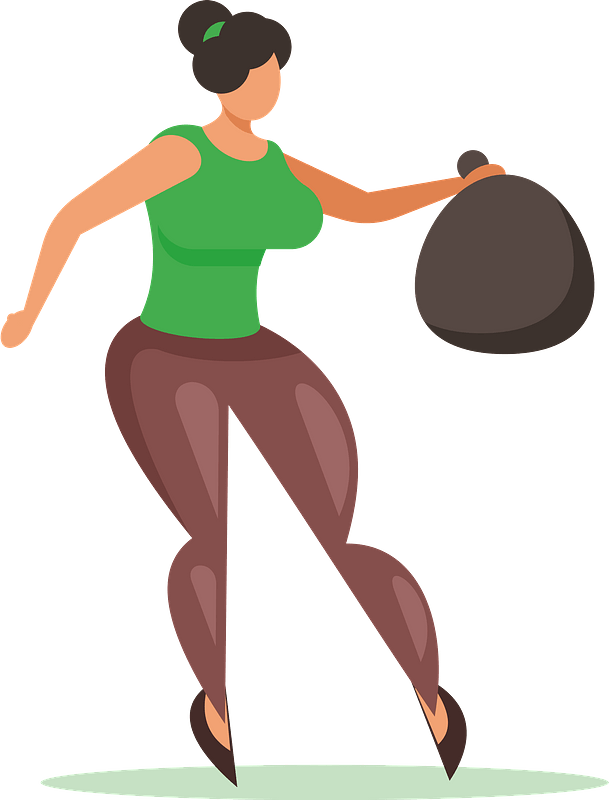 Woman with trashbag