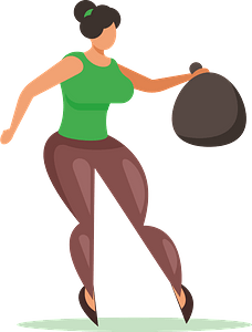 Woman with trashbag