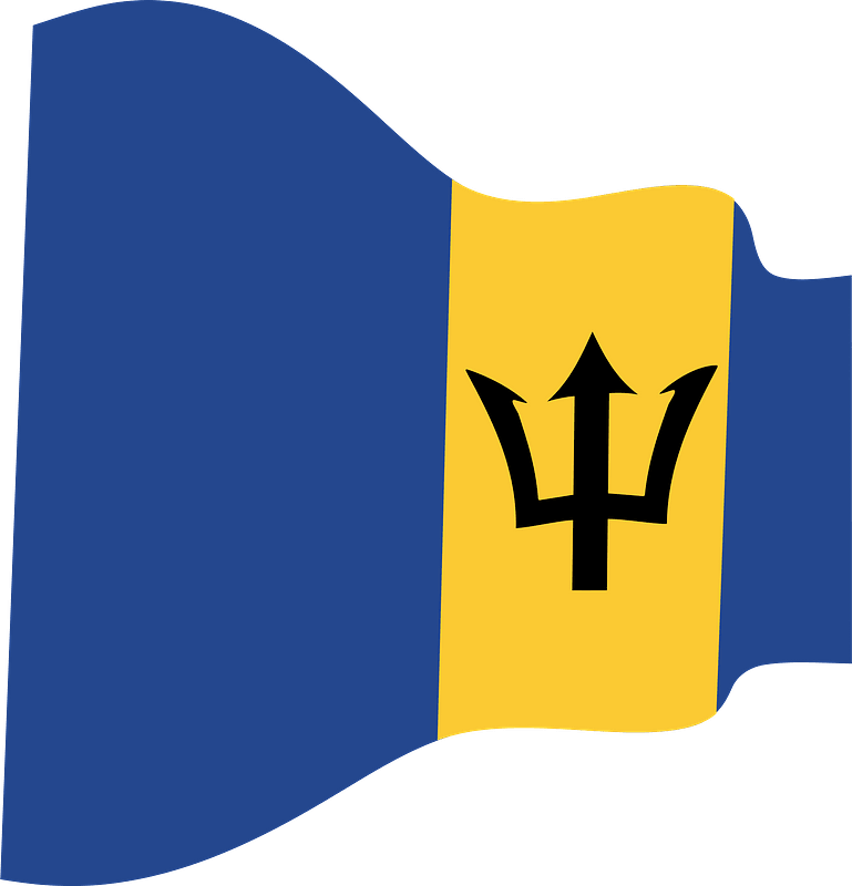 Barbados wavy flag