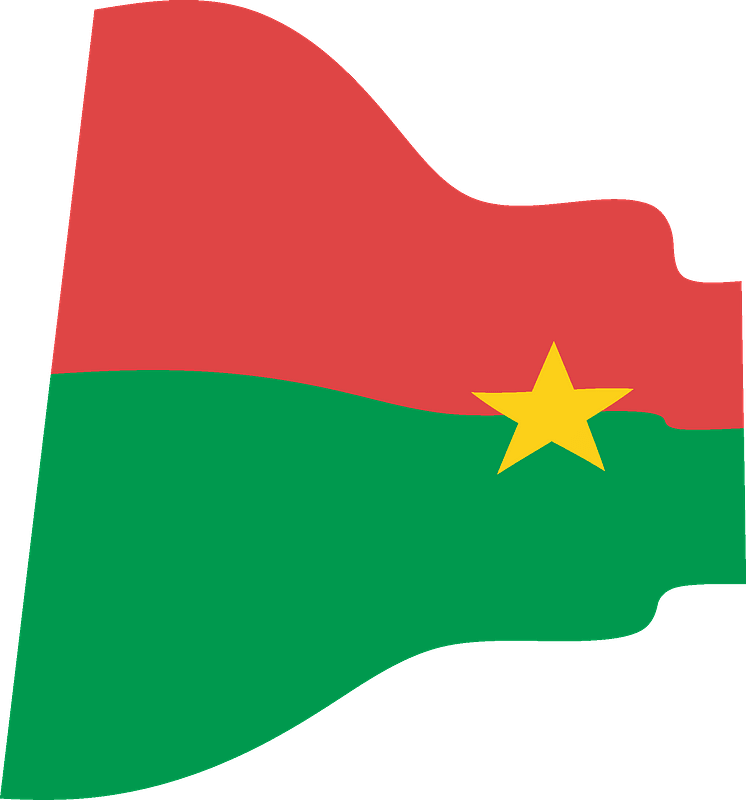 Burkina Faso wavy flag