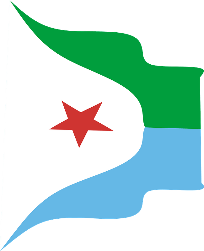 Djibouti wavy flag