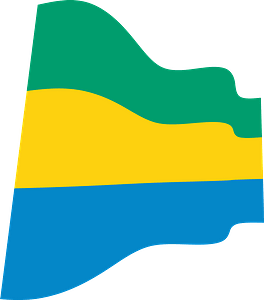 Gabon wavy flag