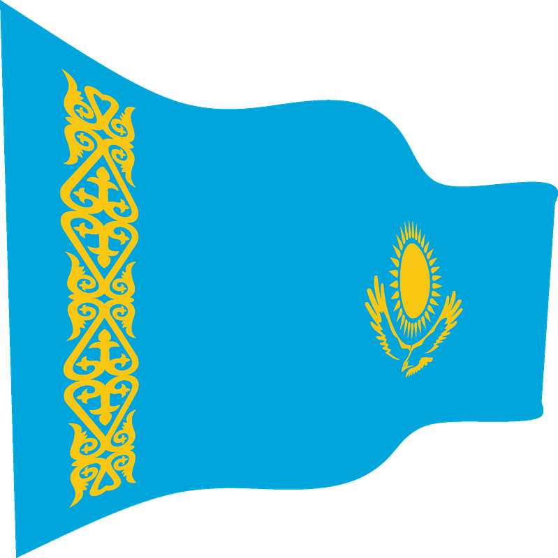 Kazakhstan wavy flag