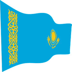 Kazakhstan wavy flag