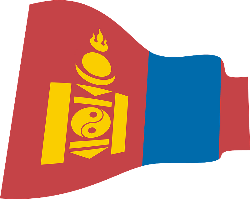 Mongolia wavy flag