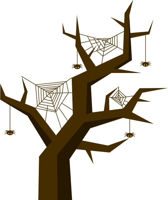 Spider webs on tree