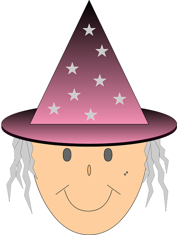 Smiling witch face