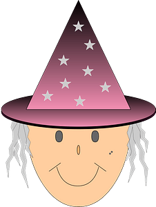 Smiling witch face
